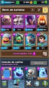 Clash royale arena 9 ,com 4 lendárias, Princesa nvl2