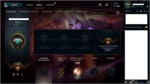 Conta no LOL Prata, ou gold.