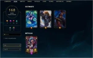 Conta LOL com todos campeões e 147 skins
