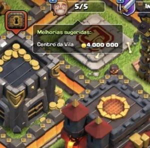 Clash of Clans cv 10 completo e 5500 gemas