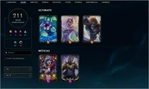 Vendo conta de LoL com 68% de desconto ( 211 skins )