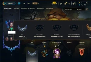 Unranked com TODOS os Champs e 228 Skins ( MONO SUP )