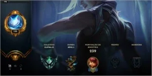 LOL PLAT IV 2 skin ult ( sona e lux ) + 30 brindes 80 champs