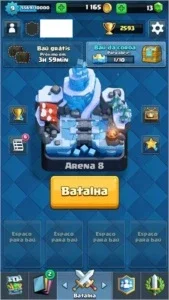Clash Royale nv 9 com lendária