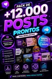 + 12.000 POSTS PRONTOS ( Canva) (100% Editaveis) - Nichos