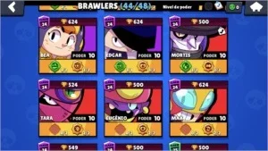 Conta brawl stars 44 brawlers quase tudo full