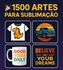 Pack Com +1500 Artes Para Sublimação