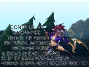 CONTA UNRANKED PLAT S9 26 CAMPEÕES R$120