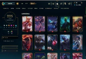 Conta league of legends 225 SKINS LVL 222