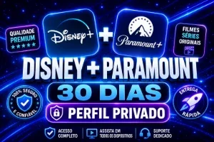 Disney Plus + Star Plus + Paramount! 30 DIAS.