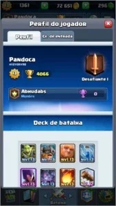 CLASH ROYALE LV 13 7 CARTAS MAX CHANGE NAME POSSÍVEL