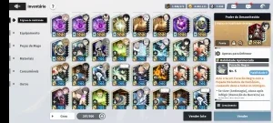 Conta end game, todos os melhores personagens.