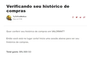 conta valorant imortal com 1881,50 em skins