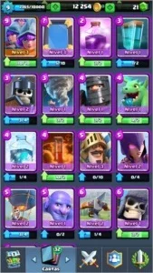 Conta level 9, arena 8 com 3 lendárias e 60 cartas