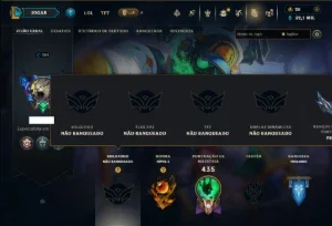 Unranked com 150 Champs e 185 Skins ( MID / TOP / JG )