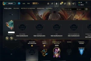Unranked com 125 Champs e 87 Skins ( MID / JG / ADC )
