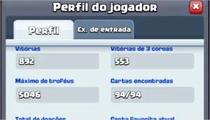 Conta de clash Royale level 11 quase 12 cartas level 12