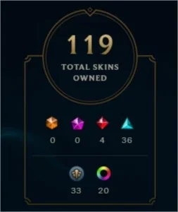 Conta League of Legends - Platina V - 120 Skins