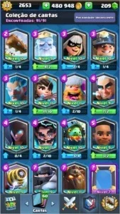 Conta de Clash Royale nível 13, cartas nível máximo