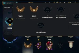 Ouro 1 com 110 Champs e 67 Skins ( MONO MID )