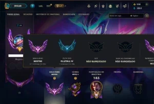 Unranked com 70 Champs e 14 Skins