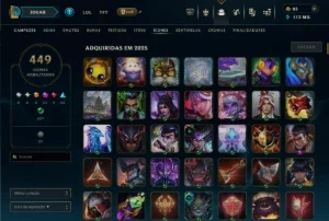 conta lol 1200 skin nivel 1100