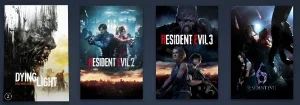 Combo de jogos Resident Evil 2R/3R/6 e Dying Light