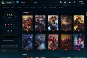Conta lol nv 320, 146 skins (43 lagadas), 18 cromas