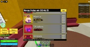 Conta Roblox cheia de frutas no blox frutas e todos os pass