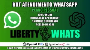 Liberty Wh4ts - Bot Openai Api Agent Qrcode - Mensal