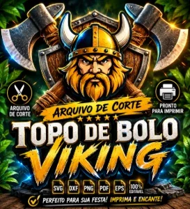 Arquivo de corte topo de bolo Viking