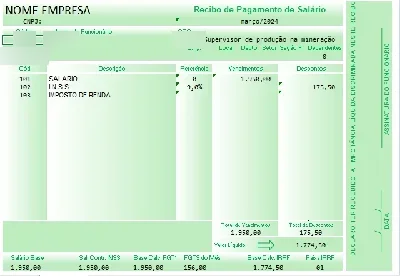 Modelo de Holerite / Contracheque / Planilha de Folha de Pag