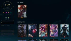 conta lol (bronze 109 skins), valorant (prata  e 3 skins)