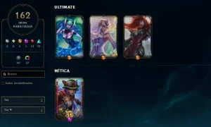 Conta de LoL LVL 460 Prata 162 skins, 475 reais