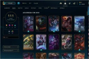 Conta LOL 111 skins / 126 Campeões / platina 1
