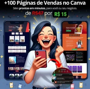 +100 Páginas De Vendas Editáveis No Canva + 7 Bônus exclusiv