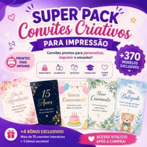 Super Pack de Convites Criativos para Impressão