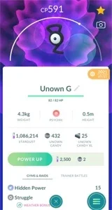 UNOWN Letra G - Vários Disponíveis - (Leia a Descrição)