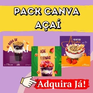 Pack Canva para Açaí: Mais de 60 Artes 100% Editáveis