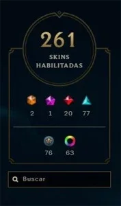 Conta do LoL com 261 Skins e 137 champs