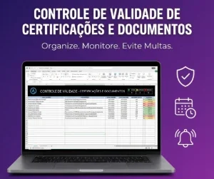 Planilha de Controle de Vencimentos de Certificados