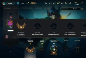 Ouro 4 com 30 Champs e 7 Skins