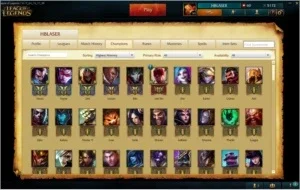 Conta de lol unranked com 137 champs e 138 skins