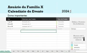 Calendário De Eventos Anual Em Familia
