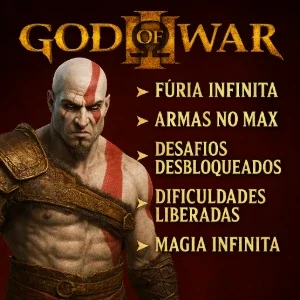 God of War 3 (PS4/PS5) - Furia, magia, armas no max,desafios