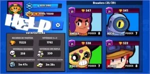 CONTA BRAWLSTARS 11k+ 25/28 Brawlers