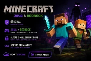 Minecraft Original Java + Bedrock | Full Acesso | Permanente