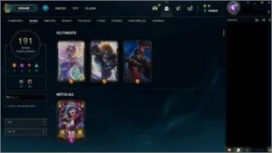 Conta LoL (Plat 2), 191 skins, todos os champ e 34k essência
