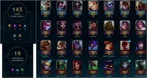 Conta todos os Champ / 143 Skins / Diamante 4