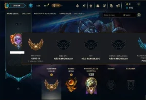 Ouro 3 com 90 Champs e 34 Skins ( JG / SUP / TOP )